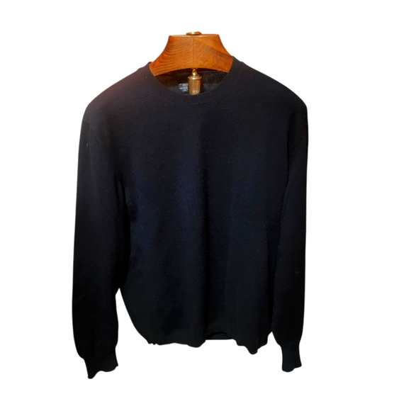 Gianangeli Italian Cashmere Black Crewneck Men's Sweater Size Large - Picture 1 of 6